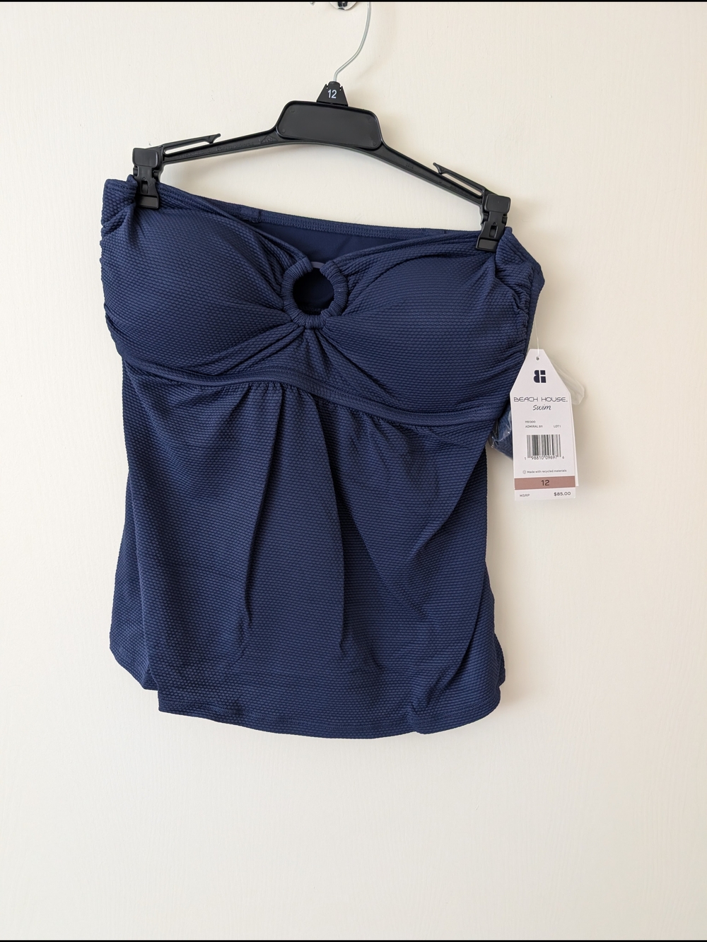 Beach House Womens 12 Strapless Swim Top Blue NWT Beach Vacation Pool Summer